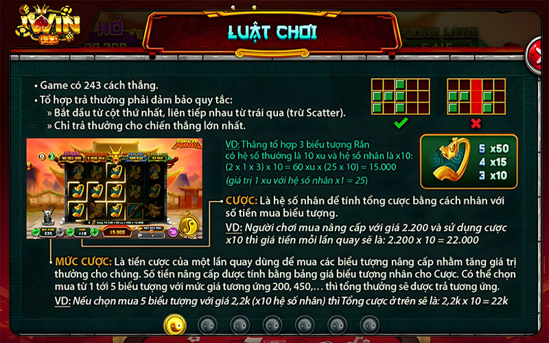 Quy tắc trả thưởng của Kungfu Panda Iwin